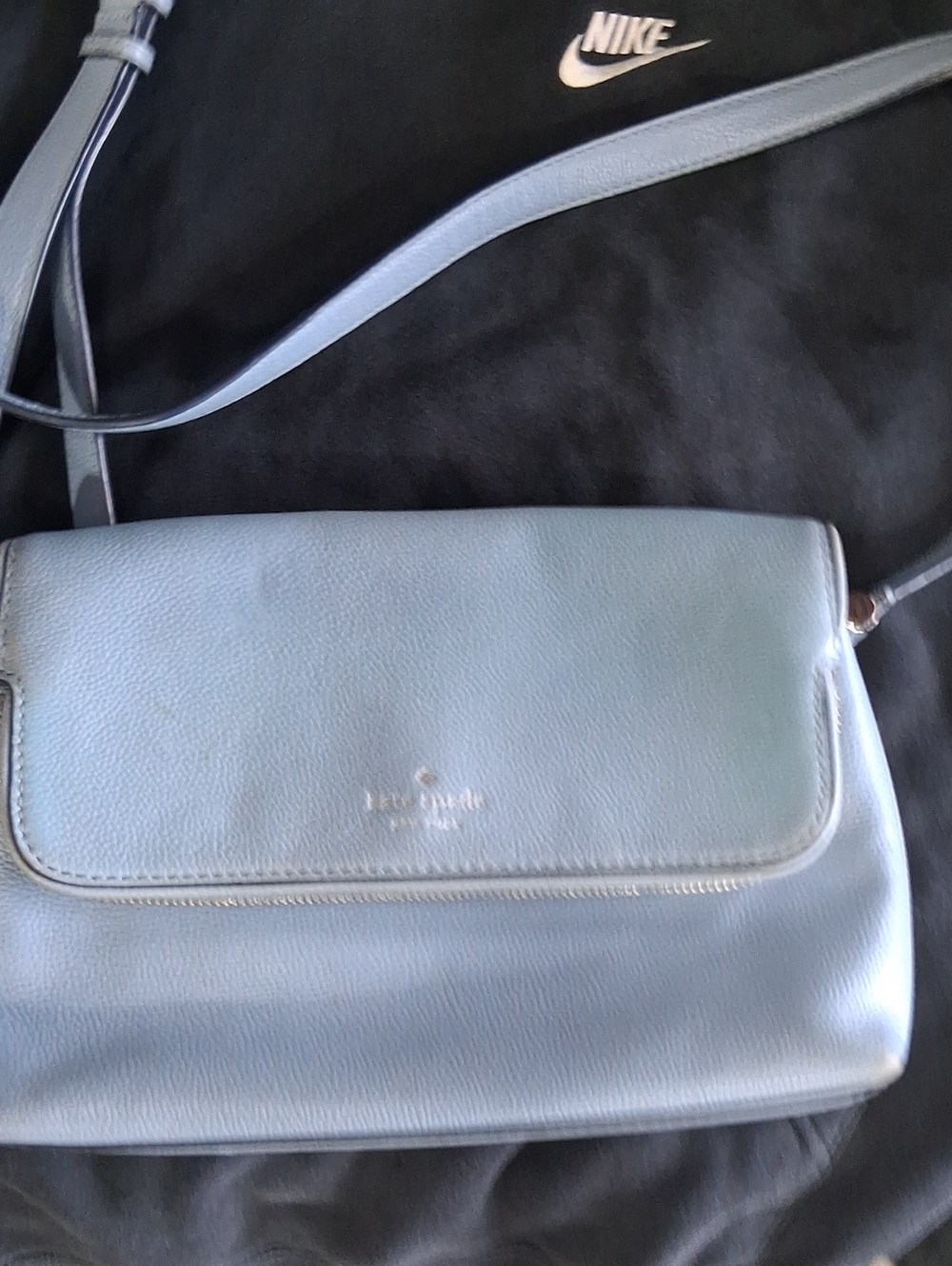 kate spade light blue pebble leather crossbody bag
